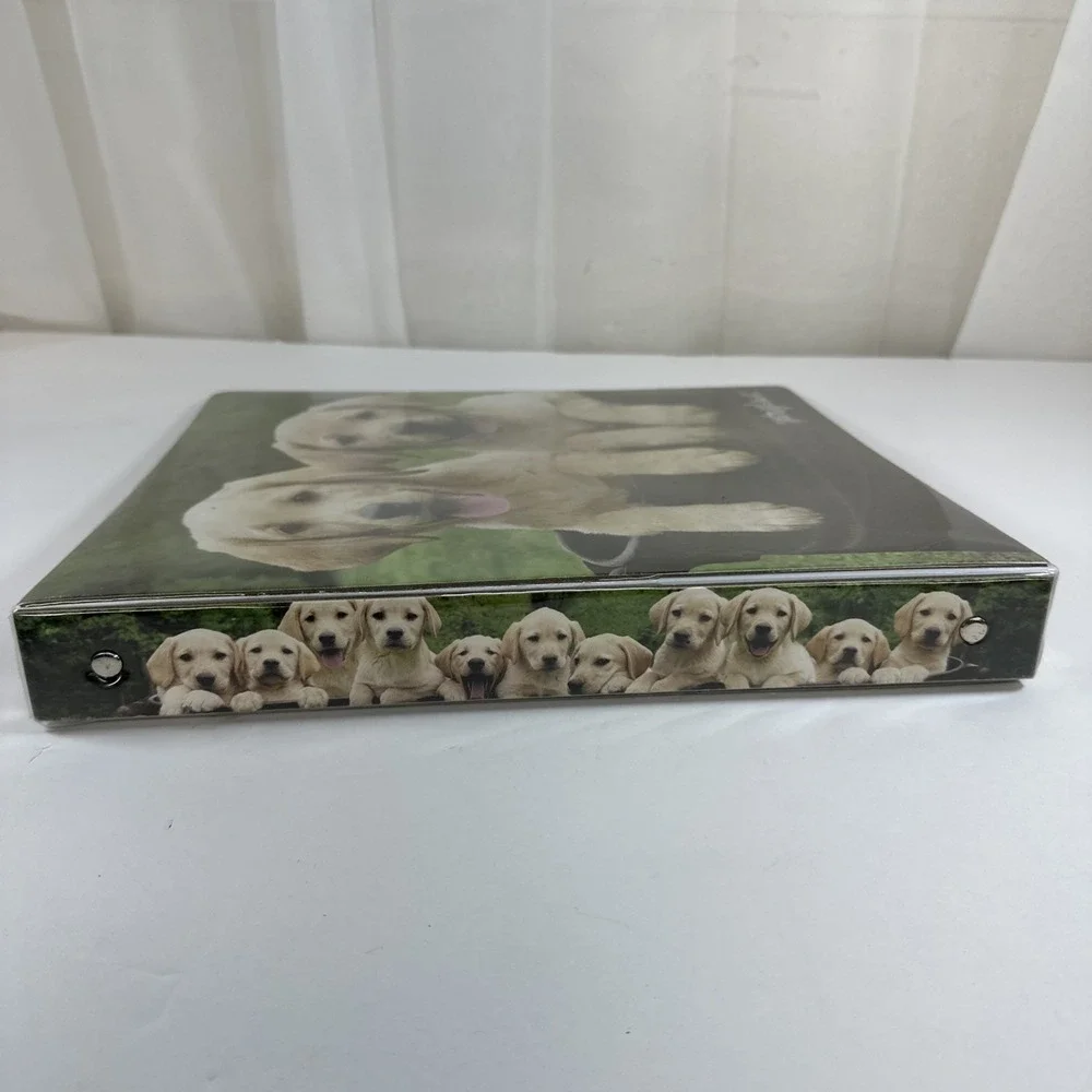 Vtg Keith Kimberlin Puppy Golden Retrievers 3 Ring Binder